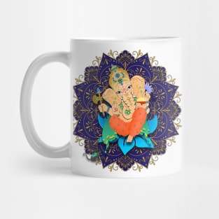 Lord Ganesha Blue Mandala - The Obstruction Destroyer Mug
